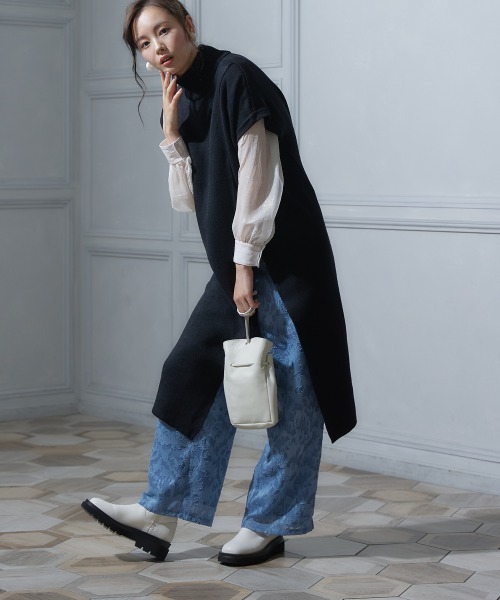 miclat（ミクラ）の「大きいサイズ シアージャガードワイドパンツ miclat（その他パンツ・レディース・ブラック/グレイッシュブルー・LL/4L/3L/L）」の17枚目の写真