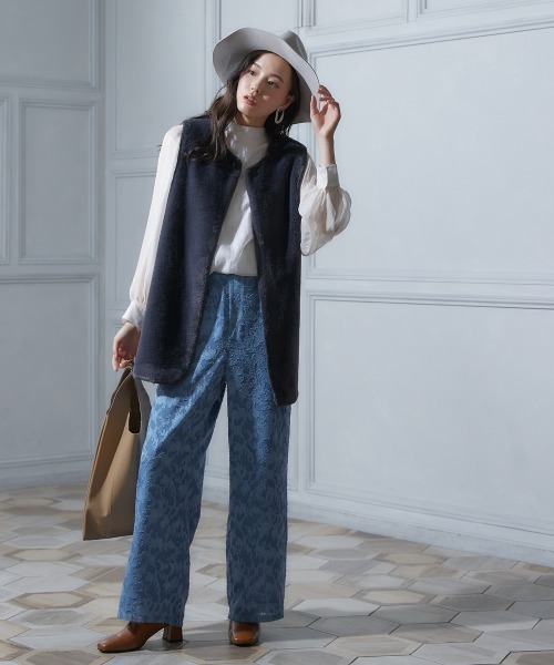 miclat（ミクラ）の「大きいサイズ シアージャガードワイドパンツ miclat（その他パンツ・レディース・ブラック/グレイッシュブルー・LL/4L/3L/L）」の18枚目の写真