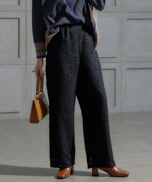 miclat（ミクラ）の「大きいサイズ シアージャガードワイドパンツ miclat（その他パンツ・レディース・ブラック/グレイッシュブルー・LL/4L/3L/L）」の21枚目の写真