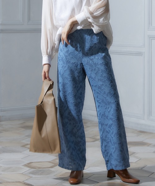 miclat（ミクラ）の「大きいサイズ シアージャガードワイドパンツ miclat（その他パンツ・レディース・ブラック/グレイッシュブルー・LL/4L/3L/L）」の22枚目の写真