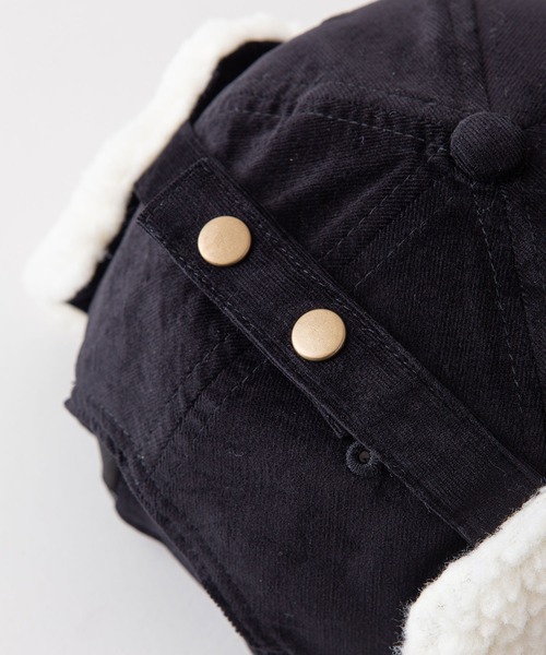 CONVERSE（コンバース）の「【CONVERSE/コンバース】　裏ボア使いのイヤーフラップ付　ワンポイントコーデュロイキャップ（キャップ・レディース・ブラック/ベージュ/アイボリー・FREE）」の15枚目の写真