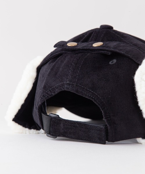 CONVERSE（コンバース）の「【CONVERSE/コンバース】　裏ボア使いのイヤーフラップ付　ワンポイントコーデュロイキャップ（キャップ・レディース・ブラック/ベージュ/アイボリー・FREE）」の14枚目の写真