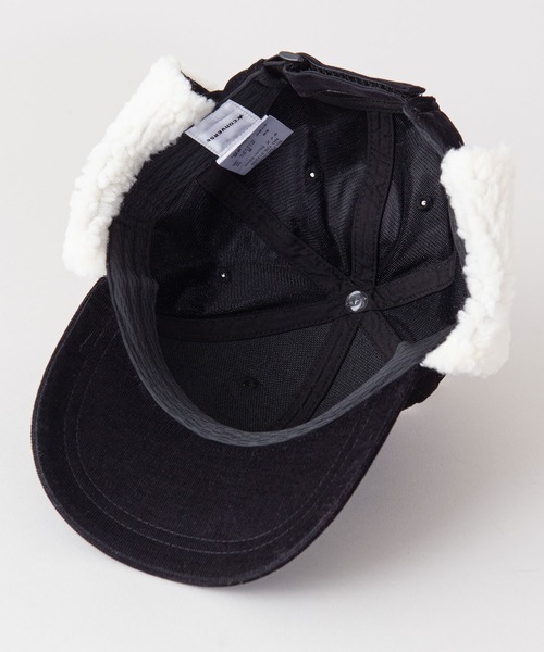 CONVERSE（コンバース）の「【CONVERSE/コンバース】　裏ボア使いのイヤーフラップ付　ワンポイントコーデュロイキャップ（キャップ・レディース・ブラック/ベージュ/アイボリー・FREE）」の12枚目の写真