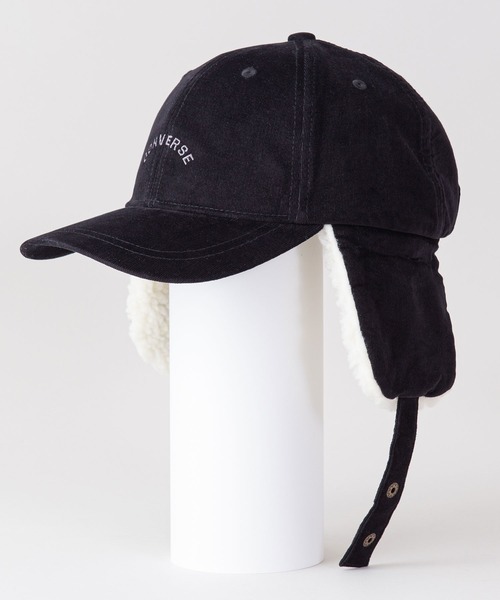 CONVERSE（コンバース）の「【CONVERSE/コンバース】　裏ボア使いのイヤーフラップ付　ワンポイントコーデュロイキャップ（キャップ・レディース・ブラック/ベージュ/アイボリー・FREE）」の13枚目の写真