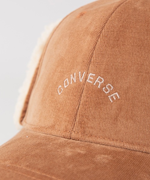 CONVERSE（コンバース）の「【CONVERSE/コンバース】　裏ボア使いのイヤーフラップ付　ワンポイントコーデュロイキャップ（キャップ・レディース・ブラック/ベージュ/アイボリー・FREE）」の6枚目の写真