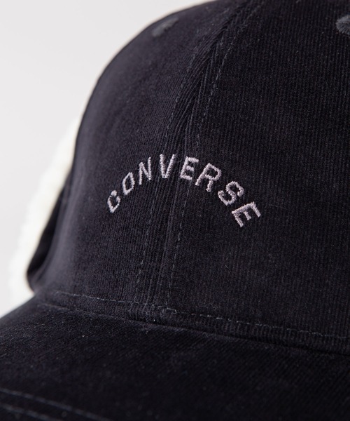 CONVERSE（コンバース）の「【CONVERSE/コンバース】　裏ボア使いのイヤーフラップ付　ワンポイントコーデュロイキャップ（キャップ・レディース・ブラック/ベージュ/アイボリー・FREE）」の5枚目の写真