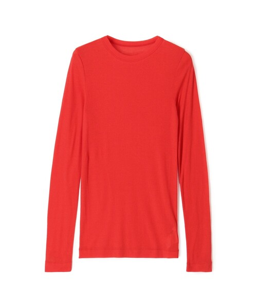 MACPHEE（マカフィー）の「シアージャージー クルーネックプルオーバー（Tシャツ/カットソー・レディース・ライトベージュ/ライトピンク/ホワイト/ライトグリーン/ライトブルー/チャコールグレー/ブルー/レッド系その他/オレンジ/ライトパープル/レッド/ダークブラウン・S）」の10枚目の写真