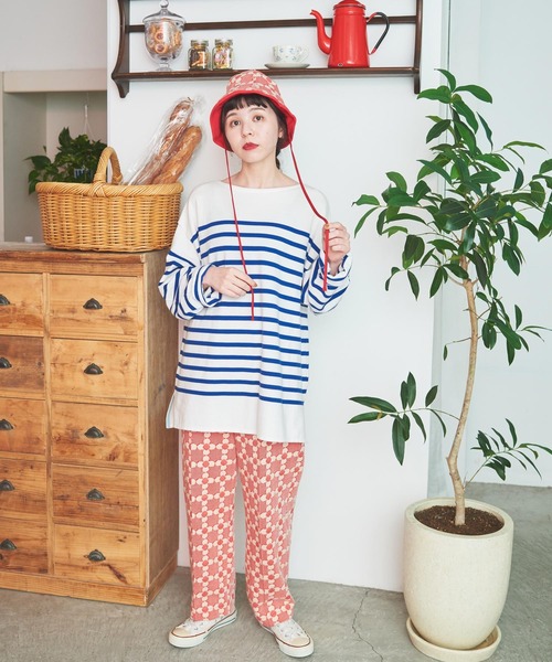 Dot＆Stripes CHILD WOMAN（ドットアンドストライプス　チャイルドウーマン）の「花柄キルトブリスターJAQ ハット（キャスケット・レディース・レッド/ブラック・FREE）」の7枚目の写真
