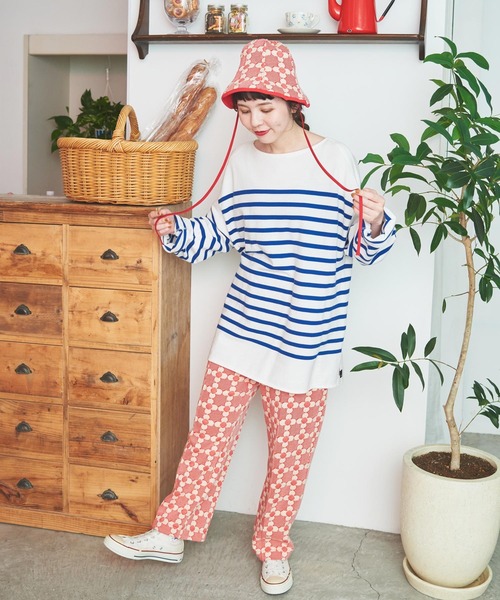 Dot＆Stripes CHILD WOMAN（ドットアンドストライプス　チャイルドウーマン）の「花柄キルトブリスターJAQ ハット（キャスケット・レディース・レッド/ブラック・FREE）」の9枚目の写真
