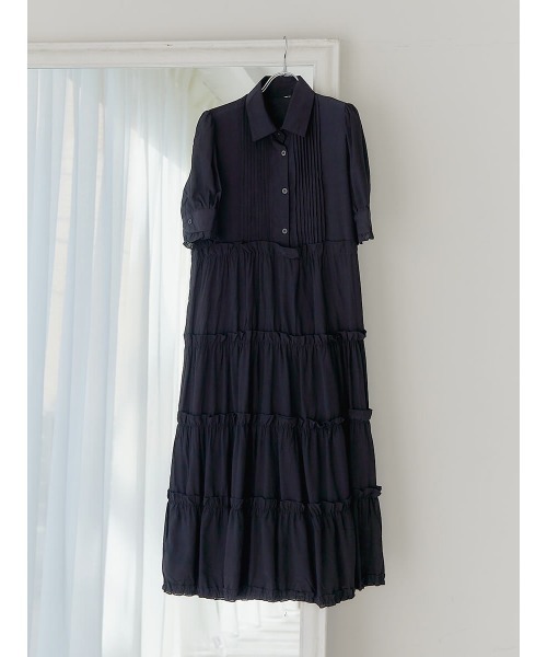 Ayla（アイラ）の「tiered frill shirt dress（シャツワンピース・レディース・ブラック・FREE）」の7枚目の写真