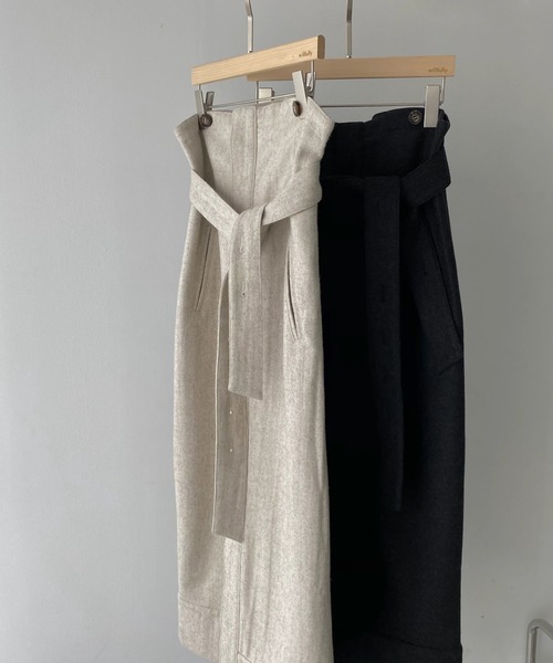 WILLFULLY（ウィルフリー）の「wool hang back loop 3way skirt  