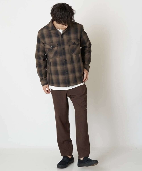 a.v.v(アーヴェヴェ)の「チェック柄CPOワイドジャケット(カバーオール・メンズ・ベージュ/ブラック・48/46/50)」の7枚目の写真