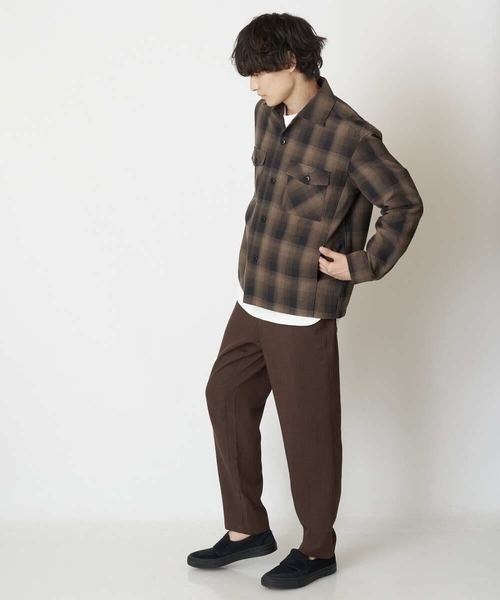 a.v.v(アーヴェヴェ)の「チェック柄CPOワイドジャケット(カバーオール・メンズ・ベージュ/ブラック・48/46/50)」の8枚目の写真