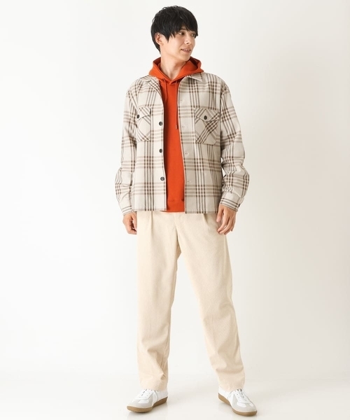a.v.v(アーヴェヴェ)の「チェック柄CPOワイドジャケット(カバーオール・メンズ・ベージュ/ブラック・48/46/50)」の12枚目の写真