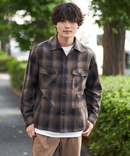 a.v.v(アーヴェヴェ)の「チェック柄CPOワイドジャケット(カバーオール・メンズ・ベージュ/ブラック・48/46/50)」の14枚目の写真