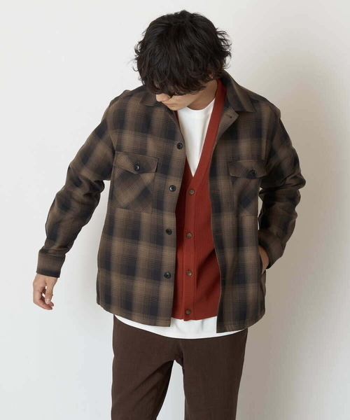 a.v.v(アーヴェヴェ)の「チェック柄CPOワイドジャケット(カバーオール・メンズ・ベージュ/ブラック・48/46/50)」の15枚目の写真