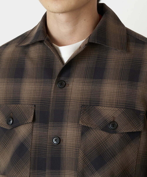 a.v.v(アーヴェヴェ)の「チェック柄CPOワイドジャケット(カバーオール・メンズ・ベージュ/ブラック・48/46/50)」の21枚目の写真