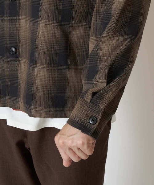 a.v.v(アーヴェヴェ)の「チェック柄CPOワイドジャケット(カバーオール・メンズ・ベージュ/ブラック・48/46/50)」の22枚目の写真