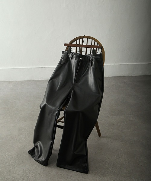NILWAY（ニルウェイ）の「プライムPUレザーワイドストレートパンツ（その他パンツ・メンズ・ブラック/カーキ/チャコール・SMALL/MEDIUM/LARGE）」の13枚目の写真