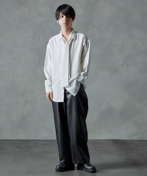 NILWAY（ニルウェイ）の「プライムPUレザーワイドストレートパンツ（その他パンツ・メンズ・ブラック/カーキ/チャコール・SMALL/MEDIUM/LARGE）」の9枚目の写真