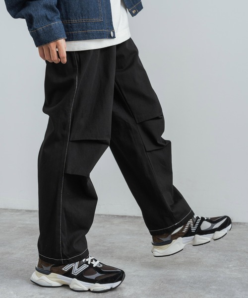Rocky Monroe(ロッキーモンロー)の「ワイドシルエット コットンツイルバルーンスノーパンツ(カーゴパンツ・メンズ・ブルー/ベージュ/ブラック/マスタード/オレンジ/グリーン/ホワイト・XL/M/L)」の3枚目の写真