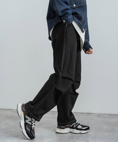 Rocky Monroe(ロッキーモンロー)の「ワイドシルエット コットンツイルバルーンスノーパンツ(カーゴパンツ・メンズ・ブルー/ベージュ/ブラック/マスタード/オレンジ/グリーン/ホワイト・XL/M/L)」の11枚目の写真