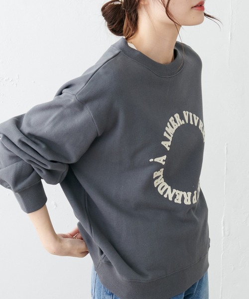 PUAL CE CIN（ピュアルセシン）の「チェーン刺繍サークルロゴプルオーバー（スウェット・レディース・グリーン/ナチュラル/チャコール・FREE）」の2枚目の写真