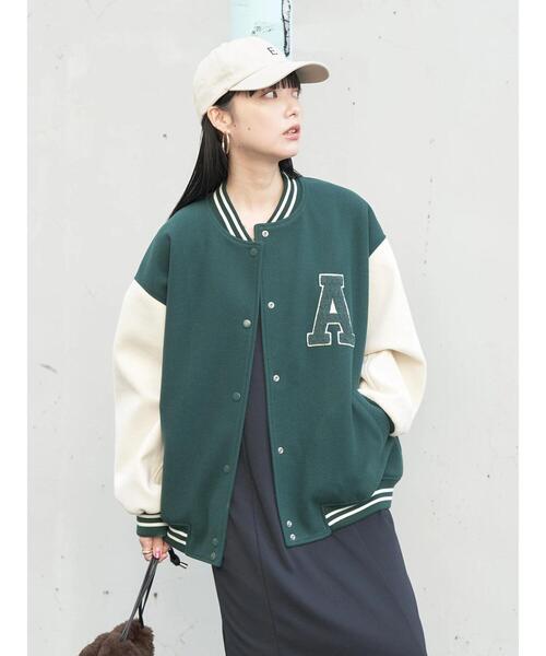 earth music&ecology（アースミュージックアンドエコロジー）の「ワッペンスタジャン（スタジャン・レディース・レッド/ネイビー/グリーン・FREE）」の19枚目の写真