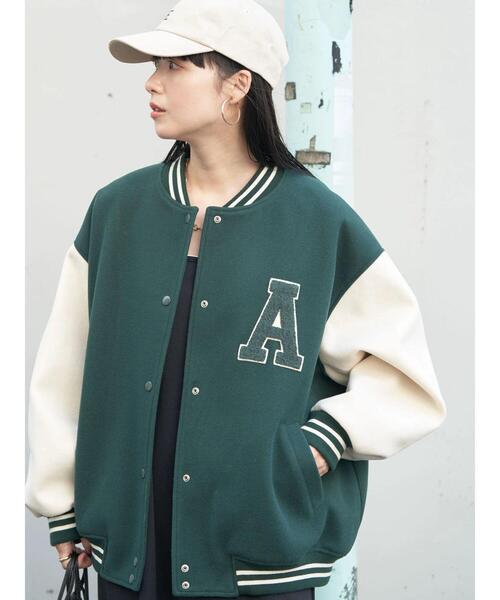 earth music&ecology（アースミュージックアンドエコロジー）の「ワッペンスタジャン（スタジャン・レディース・レッド/ネイビー/グリーン・FREE）」の21枚目の写真