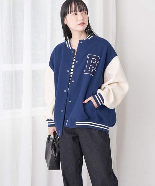 earth music&ecology（アースミュージックアンドエコロジー）の「ワッペンスタジャン（スタジャン・レディース・レッド/ネイビー/グリーン・FREE）」の2枚目の写真