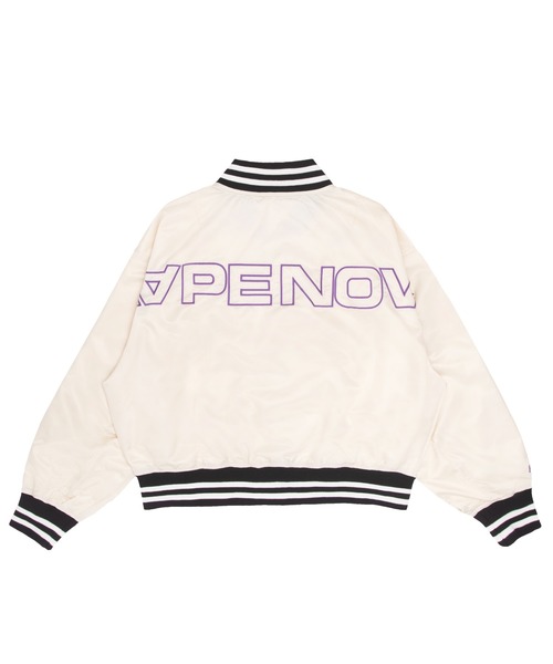 AAPE BY A BATHING APE（エーエイプバイアベイシングエイプ）の「AAPE LIGHT WEIGHT JACKET（スタジャン・レディース・ダークグレー/アイボリー・XX-SMALL/X-SMALL）」の3枚目の写真