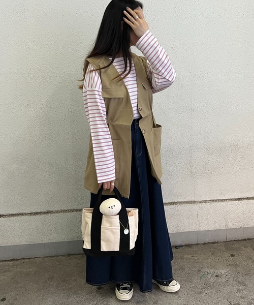 LBC（エルビーシー）の「ミリタリーベスト（ベスト・レディース・ベージュ/ダークオリーブ・M/L）」の5枚目の写真