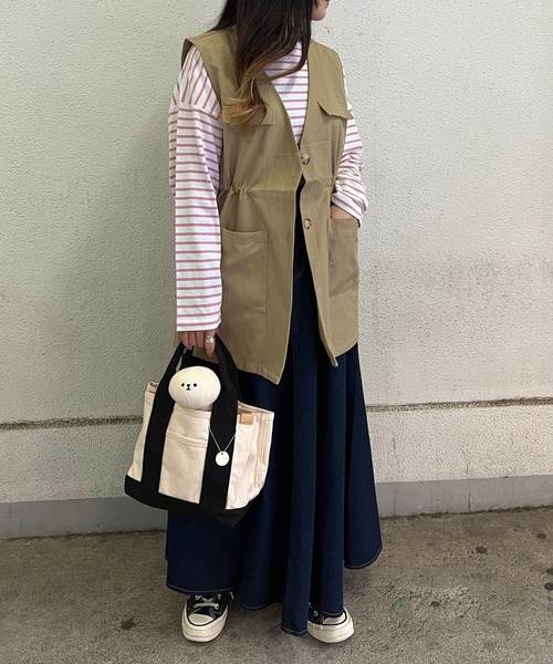 LBC（エルビーシー）の「ミリタリーベスト（ベスト・レディース・ベージュ/ダークオリーブ・M/L）」の6枚目の写真