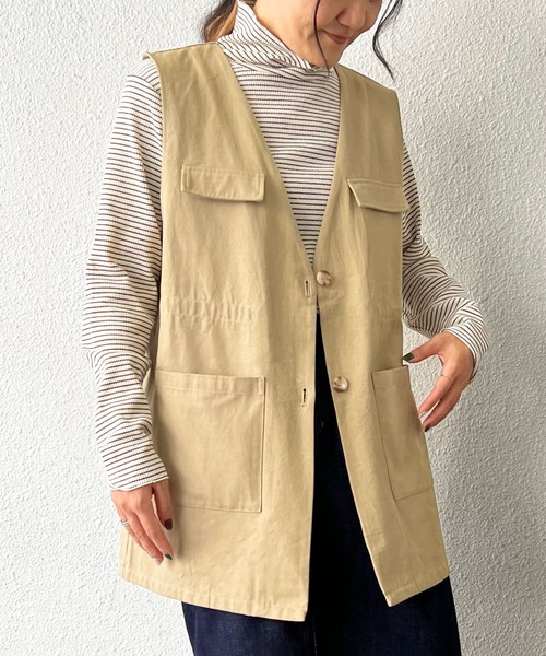 LBC（エルビーシー）の「ミリタリーベスト（ベスト・レディース・ベージュ/ダークオリーブ・M/L）」の10枚目の写真