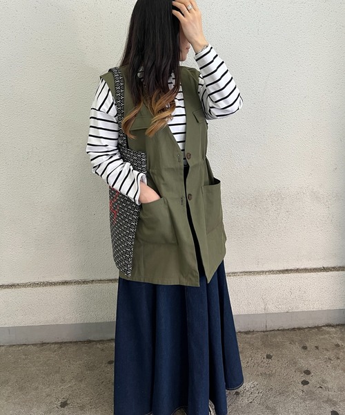 LBC（エルビーシー）の「ミリタリーベスト（ベスト・レディース・ベージュ/ダークオリーブ・M/L）」の11枚目の写真