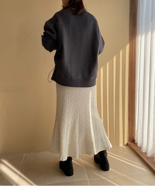 LOWRYS FARM（ローリーズファーム）の「フクレジャガードフレアスカート　173671（スカート・レディース・アイボリー/ブラック/ブラウン・FREE）」の14枚目の写真