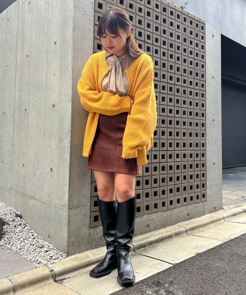 Brownie（ブラウニー）の「Brownie カラフルニット畦編みルーズカーディガン（カーディガン/ボレロ・レディース・グリーン/レッド/イエロー/ブルー/アイボリー・FREE）」の20枚目の写真