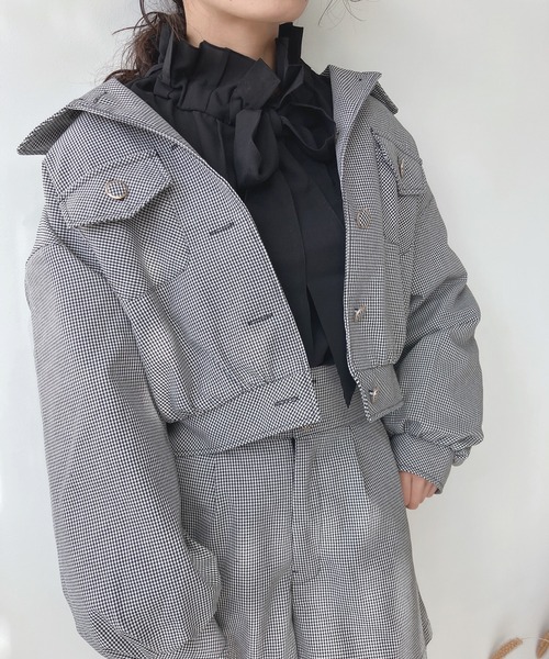 AS KNOW AS plus(アズノゥアズプラス)の「♪SETも 中綿キルトブルゾン セットアップ可能(ブルゾン・レディース・ブラック系その他/アイボリー/サックスブルー/ベージュ系その他・FREE)」の3枚目の写真