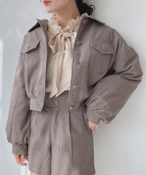 AS KNOW AS plus(アズノゥアズプラス)の「♪SETも 中綿キルトブルゾン セットアップ可能(ブルゾン・レディース・ブラック系その他/アイボリー/サックスブルー/ベージュ系その他・FREE)」の4枚目の写真