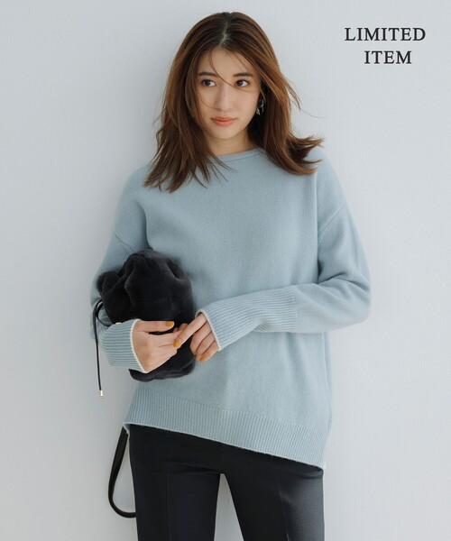 ICB(アイシービー)の「【WEB限定】ファインメリノバルキー プルオーバー(ニット/セーター・レディース・ライトグリーン系/グレー系1/ダルブルー系/アイボリー系/ローズ系/ベージュ系・LARGE)」の4枚目の写真