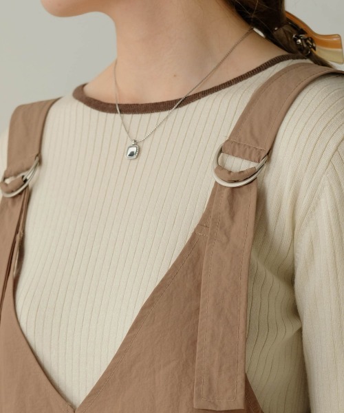 Bab（バブ）の「ワークギャザージャンパースカート（ジャンパースカート・レディース・モカ/ブラック/アイボリー・M）」の17枚目の写真