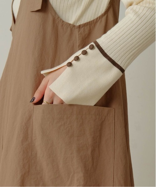 Bab（バブ）の「ワークギャザージャンパースカート（ジャンパースカート・レディース・モカ/ブラック/アイボリー・M）」の18枚目の写真