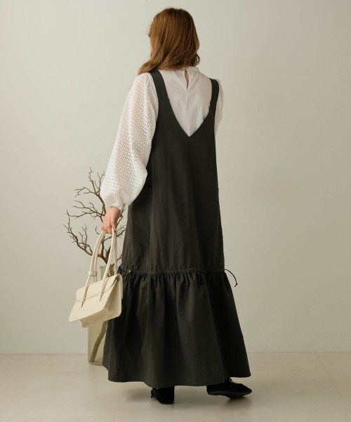 Bab（バブ）の「ワークギャザージャンパースカート（ジャンパースカート・レディース・モカ/ブラック/アイボリー・M）」の22枚目の写真