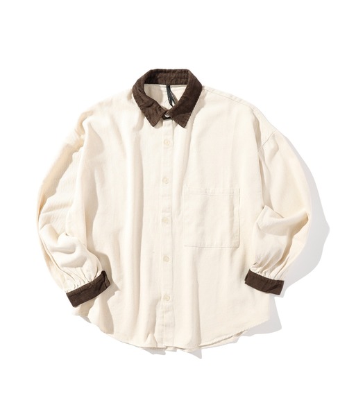 【セール】「INASTUDIOS SELECT」コーデュロイデニム バルーンスリーブ シャツ（シャツ/ブラウス）｜INASTUDIOS ZOO（イーナストゥディオスズー）