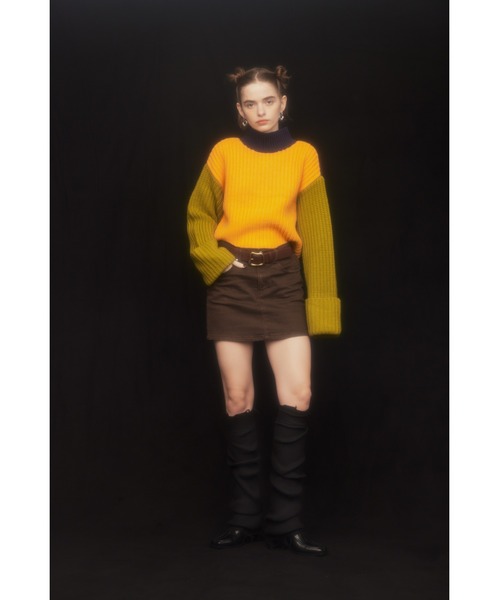 SLY（スライ）の「2WAY BLOCKING KNIT TOPS 2ウェイ