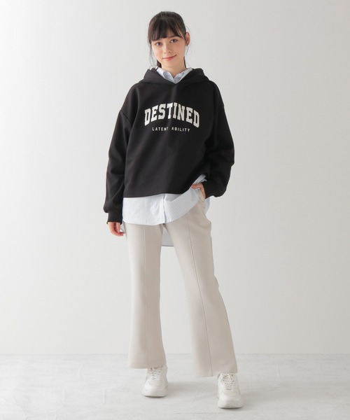 Honeys（ハニーズ）の「フレアパンツ（股下６４ｃｍ）（その他パンツ・レディース・ブラック/アイボリー/グレイッシュベージュ/グリーン・SS/S/M/L/LL）」の11枚目の写真