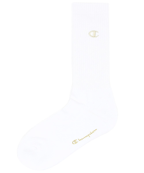 Champion(チャンピオン)の「Champion: ゴールドロゴ刺繍 ソックス3P(ソックス/靴下・レディース・ホワイト・ONE SIZE)」の2枚目の写真