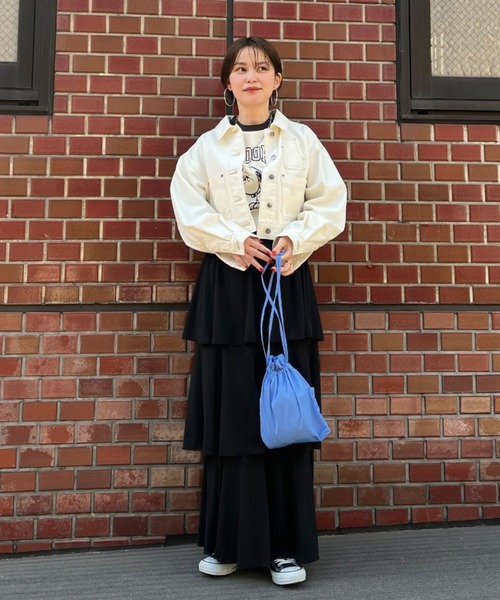 PEANUTS(ピーナッツ)の「【PEANUTS/ピーナッツ】ラグランプリントロゴT(Tシャツ/カットソー・レディース・ブラック/レッド/グリーン・FREE)」の9枚目の写真