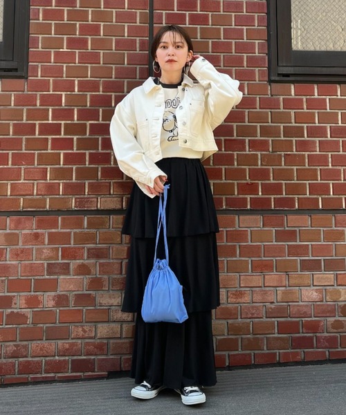 PEANUTS(ピーナッツ)の「【PEANUTS/ピーナッツ】ラグランプリントロゴT(Tシャツ/カットソー・レディース・ブラック/レッド/グリーン・FREE)」の11枚目の写真