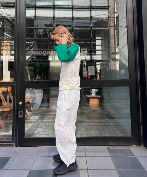 PEANUTS(ピーナッツ)の「【PEANUTS/ピーナッツ】ラグランプリントロゴT(Tシャツ/カットソー・レディース・ブラック/レッド/グリーン・FREE)」の7枚目の写真